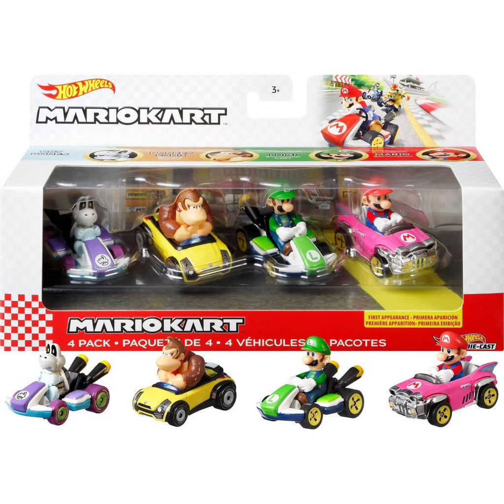 Hot Wheels Mario Kart Cars – 4-Pack Set