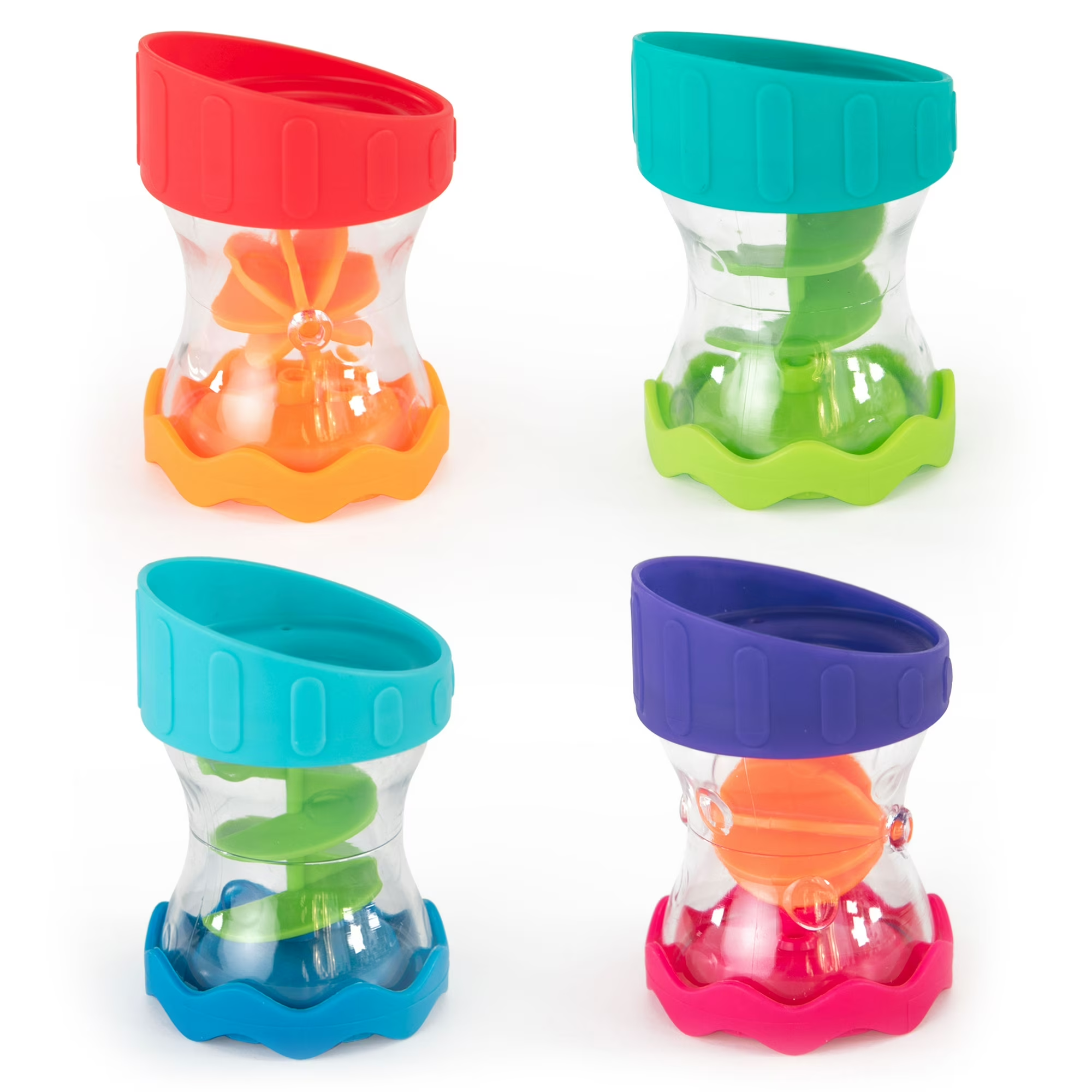 Sassy 4PC Waterworks Bright Spinners Bath Toy for Kids