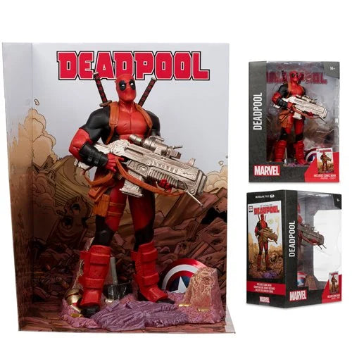 Marvel Deadpool #1 1:6 Scale Figure with Scene & Comic – Collectible Statue (10.5 Inches, Ages 14+)