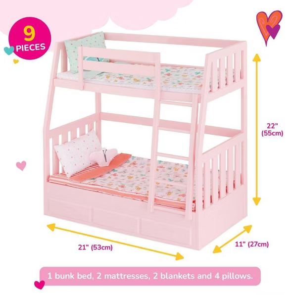 Our Generation Bunk Bed Set – Doll Furniture