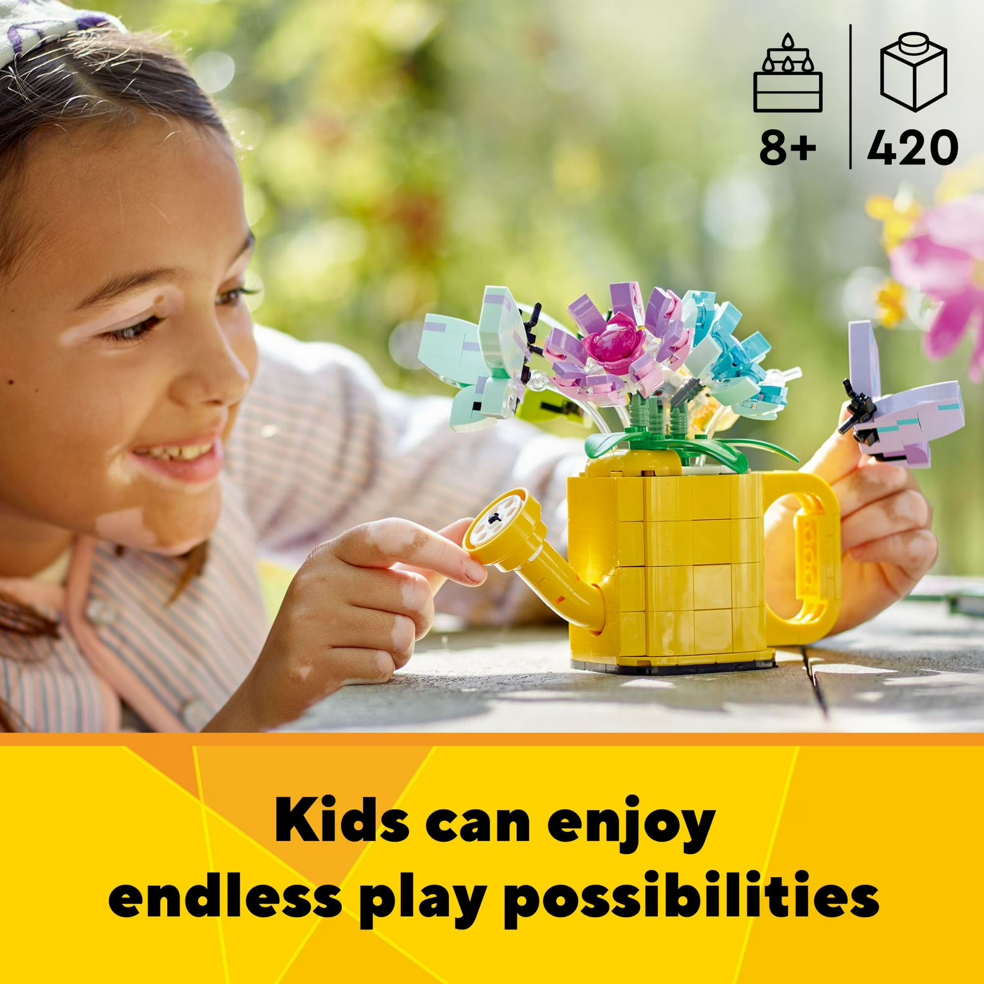 LEGO Creator 3-in-1 Flower Set - Watering Can, Boots & Birds Toy for Kids 8+