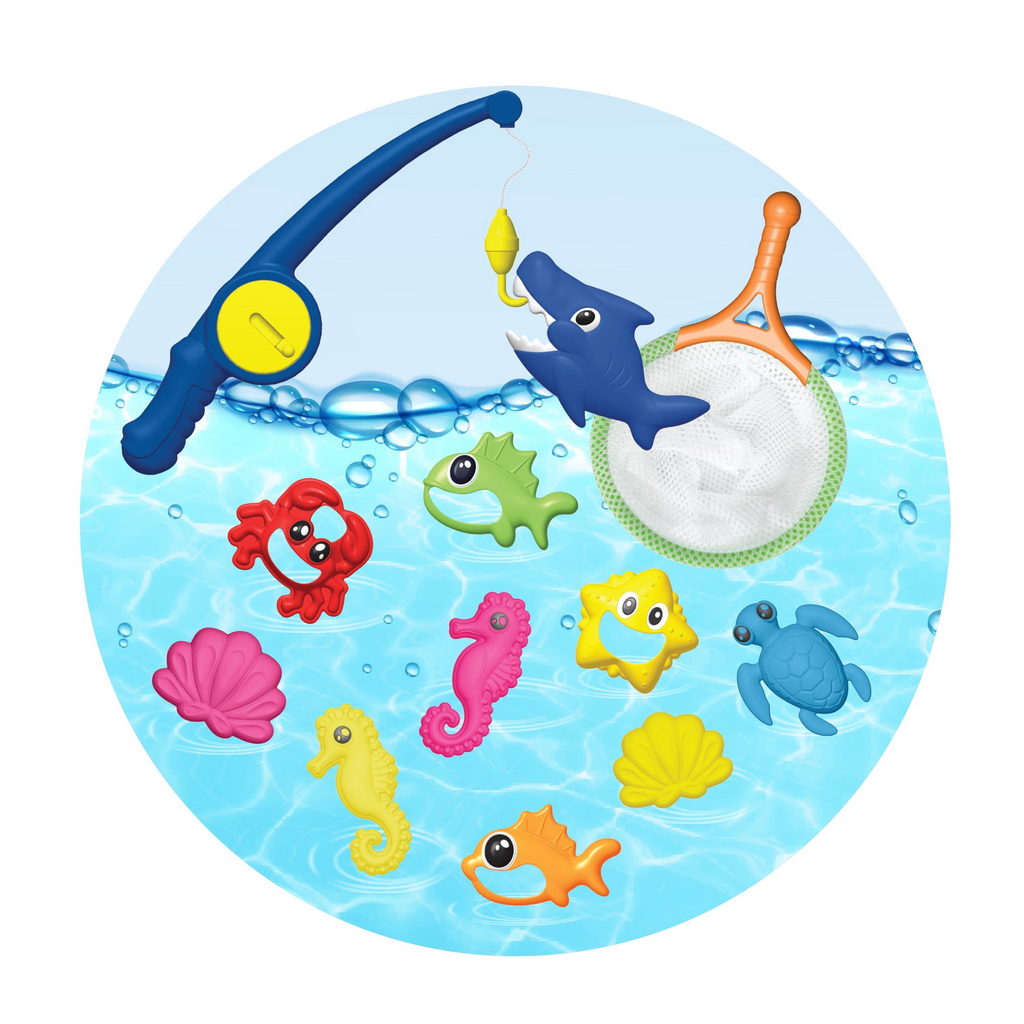 Play Day Fish & Catch 12-Piece Pool & Bath Toy Set for Kids 3+