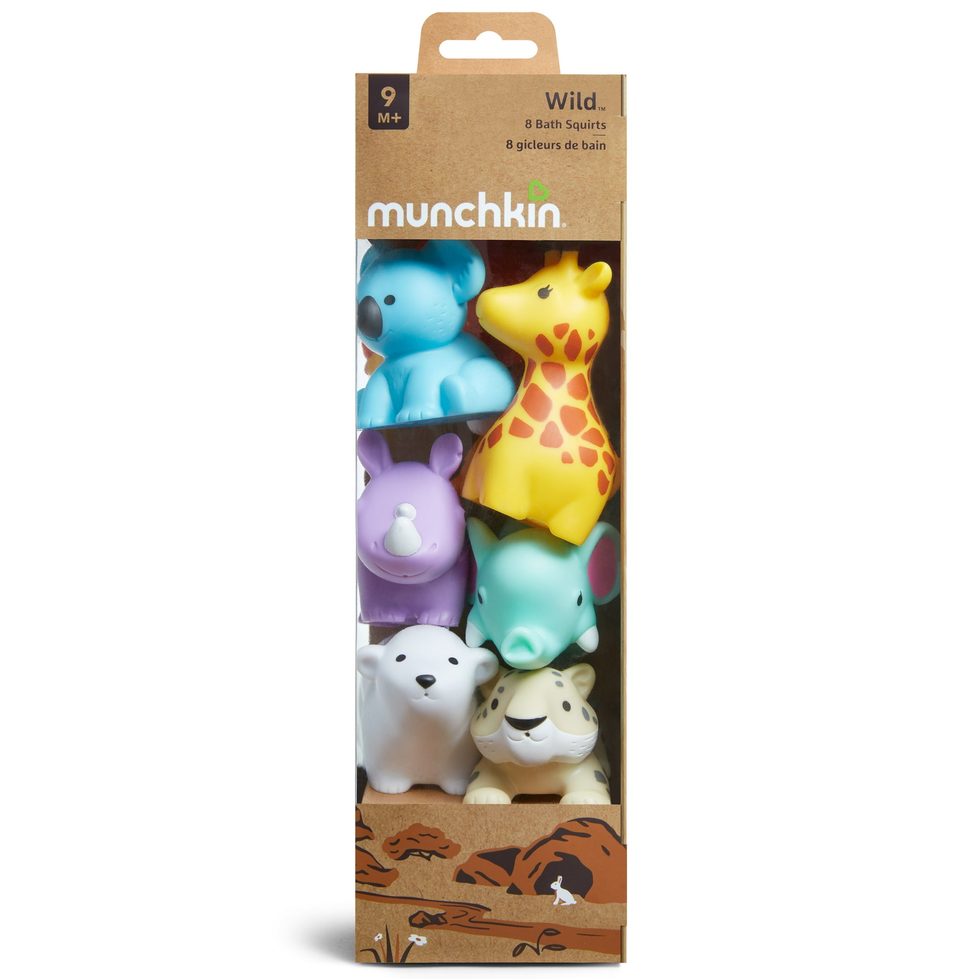 Munchkin Wild Animal Bath Toy Squirts - 8 Pack for Babies & Toddlers