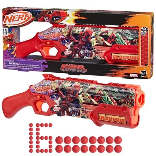 Nerf Rival Marvel Deadpool Blaster – Pump Action, 90 FPS, 16 Accu-Rounds, Ages 14+ | Official Hasbro Collectible