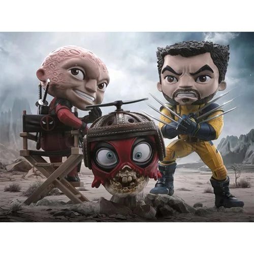 Deadpool & Wolverine with Headpool (Unmasked) MiniCo Vinyl Figure Set by Iron Studios