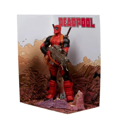 Marvel Deadpool #1 1:6 Scale Figure with Scene & Comic – Collectible Statue (10.5 Inches, Ages 14+)