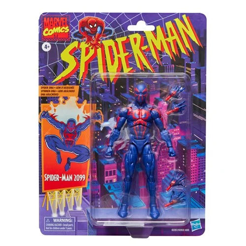 Spider-Man Marvel Legends Retro Cardback Spider-Man 2099 6-Inch Action Figure collectible toy by Hasbro