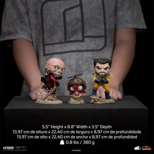 Deadpool & Wolverine with Headpool (Unmasked) MiniCo Vinyl Figure Set by Iron Studios
