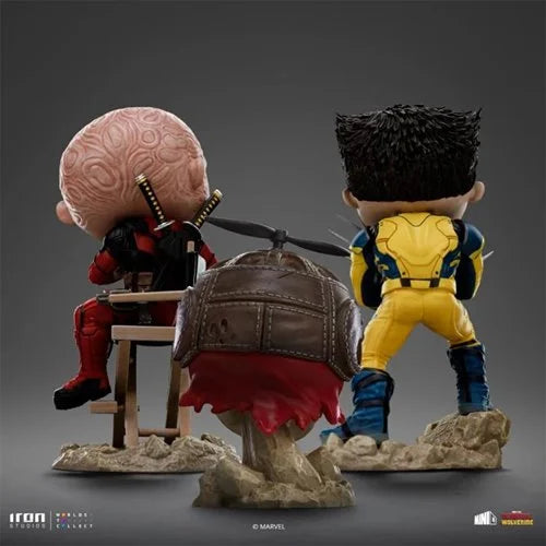 Deadpool & Wolverine with Headpool (Unmasked) MiniCo Vinyl Figure Set by Iron Studios