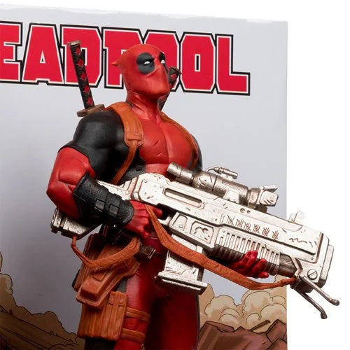 Marvel Deadpool #1 1:6 Scale Figure with Scene & Comic – Collectible Statue (10.5 Inches, Ages 14+)