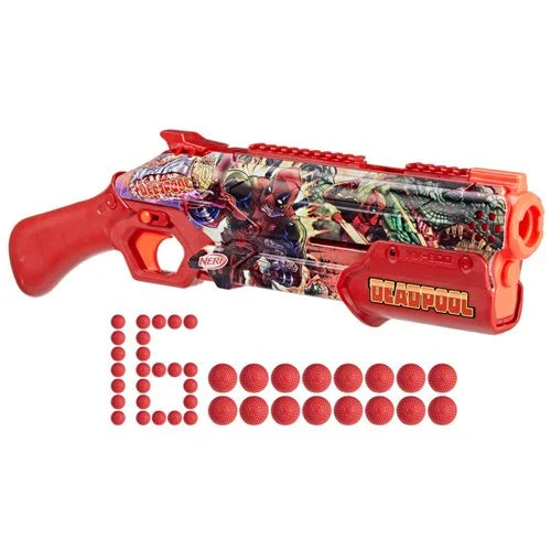 Nerf Rival Marvel Deadpool Blaster – Pump Action, 90 FPS, 16 Accu-Rounds, Ages 14+ | Official Hasbro Collectible
