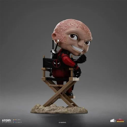 Side view of Deadpool Unmasked MiniCo Vinyl Figure showing detailed resin craftsmanship